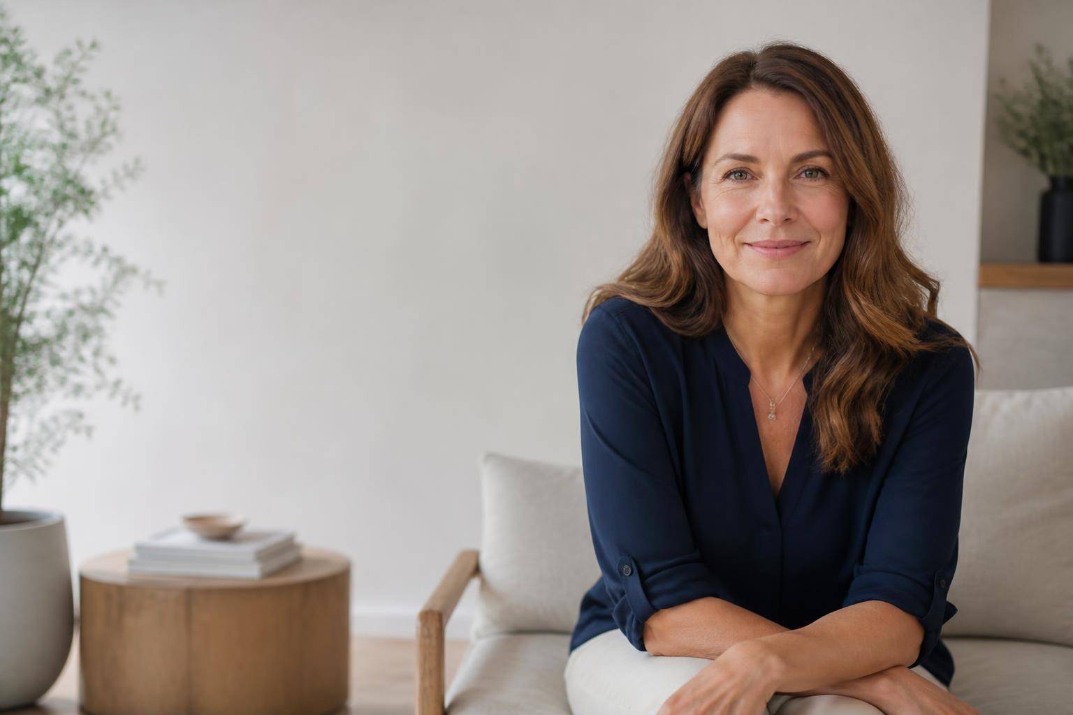 Woman in a bright modern home